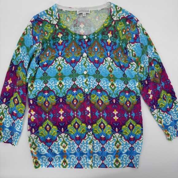 Joseph A Sweaters - Joseph A Cardigan Sweater M Multicolor Boho Psychedelic Kaleidoscopic Festival